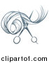 Vector Illustration of Gradient Scissors Cutting Hair by AtStockIllustration