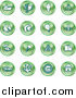 Vector Illustration of Green Icons on a White Background by AtStockIllustration