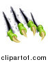 Vector Illustration of Green Monster Claws Shredding Through Metal by AtStockIllustration