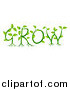Vector Illustration of Green Plants Forming the Word GROW by AtStockIllustration