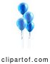 Vector Illustration of Group of 3d Blue Party Balloons by AtStockIllustration