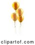 Vector Illustration of Group of 3d Golden Party Balloons by AtStockIllustration