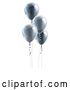 Vector Illustration of Group of 3d Silver Party Balloons by AtStockIllustration