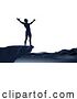 Vector Illustration of Guy Standing Silhouette Arms up Raised by AtStockIllustration