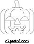 Vector Illustration of Halloween Cute Pumpkin in Outline by AtStockIllustration