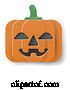 Vector Illustration of Halloween Cute Pumpkin in Papercraft Style by AtStockIllustration
