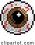 Vector Illustration of Halloween Eyeball Pixel Art Game Icon by AtStockIllustration