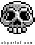 Vector Illustration of Halloween Skull Pixel Art Eight Bit Game Icon by AtStockIllustration