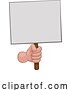 Vector Illustration of Hand Fist Holding a Blank Sign or Placard by AtStockIllustration