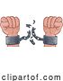 Vector Illustration of Hands Breaking Chain Shackles Cuffs Freedom Design by AtStockIllustration