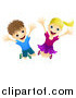 Vector Illustration of Happy and Energetic Children Jumping by AtStockIllustration