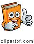 Vector Illustration of Happy Cartoon Orange Book Character Mascot Giving a Thumb up and Pointing by AtStockIllustration