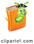 Vector Illustration of Happy Cartoon Professor or Graduate Earthworm Emerging from a Book by AtStockIllustration