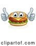 Vector Illustration of Happy Cheeseburger Mascot Holding Two Thumbs up by AtStockIllustration