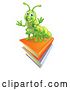 Vector Illustration of Happy Green Caterpillar on Books by AtStockIllustration