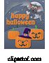 Vector Illustration of Happy Halloween Vampire Bat Pumpkin Background by AtStockIllustration