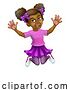 Vector Illustration of Happy Jumping Girl Kid Child Character by AtStockIllustration