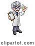 Vector Illustration of Happy Male Scientist Holding a Test Tube and Clipboard by AtStockIllustration