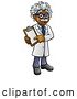 Vector Illustration of Happy Male Scientist or Doctor Holding a Clip Board by AtStockIllustration