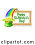 Vector Illustration of Happy St Patricks Day Pixel Art Sign by AtStockIllustration