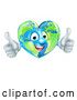 Vector Illustration of Heart World Earth Day Globe Character by AtStockIllustration