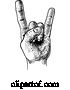 Vector Illustration of Heavy Metal Rock Music Hand Sign Gesture by AtStockIllustration