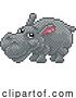 Vector Illustration of Hippo Pixel Art Safari Animal Video Game by AtStockIllustration