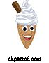 Vector Illustration of Ice Cream Cone Character Mascot by AtStockIllustration