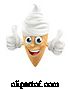 Vector Illustration of Ice Cream Cone Character Mascot Thumbs up by AtStockIllustration