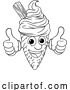 Vector Illustration of Ice Cream Cone Character Mascot Thumbs up by AtStockIllustration