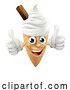 Vector Illustration of Ice Cream Cone Character Mascot Thumbs up by AtStockIllustration