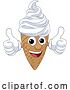 Vector Illustration of Ice Cream Cone Character Mascot Thumbs up by AtStockIllustration