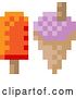 Vector Illustration of Ice Cream Frozen Yogurt Lolly Pixel 8 Bit Icon by AtStockIllustration