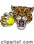 Vector Illustration of Jaguar Leopard Cheetah Panther Tennis Mascot by AtStockIllustration