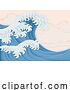 Vector Illustration of Japanese Great Wave Layered Paper Craft Style by AtStockIllustration