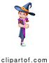 Vector Illustration of Kid Girl Child Halloween Witch Sign by AtStockIllustration