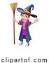 Vector Illustration of Kid Girl Child in Witch Halloween Costume by AtStockIllustration