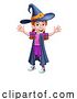 Vector Illustration of Kid Girl Child in Witch Halloween Costume by AtStockIllustration