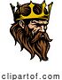 Vector Illustration of King Crown Warrior Head Mascot Medieval Face Guy by AtStockIllustration