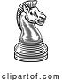 Vector Illustration of Knight Chess Piece Vintage Woodcut Style Concept by AtStockIllustration
