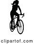 Vector Illustration of Lady Bike Cyclist Riding Bicycle Silhouette by AtStockIllustration