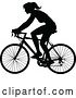 Vector Illustration of Lady Bike Cyclist Riding Bicycle Silhouette by AtStockIllustration