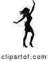 Vector Illustration of Lady Dancing Person Silhouette by AtStockIllustration