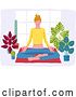 Vector Illustration of Lady Meditating Doing Yoga Pilates Illustration by AtStockIllustration