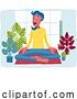 Vector Illustration of Lady Meditating Doing Yoga Pilates Illustration by AtStockIllustration