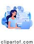 Vector Illustration of Lady Recruitment Internet Job Search by AtStockIllustration