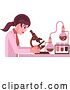 Vector Illustration of Lady Scientist Working in Laboratory by AtStockIllustration