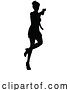 Vector Illustration of Lady Silhouette Action Secret Agent Spy with Gun by AtStockIllustration