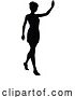 Vector Illustration of Lady Walking and Waving Silhouette by AtStockIllustration