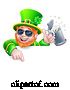 Vector Illustration of Leprechaun Cool St Patricks Day Sign by AtStockIllustration